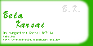 bela karsai business card